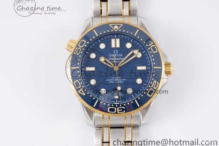 0522 ZeroBulk Seamaster Diver 300M SS YG Blue Ceramic Bezel JVSF 1:1 Best Edition Blue Dial on SS YG Bracelet A 7784